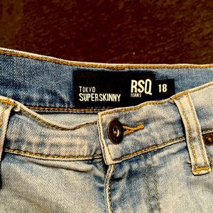 RSQ- Tokyo super skinny light wash ripped jeans for teens, lightly worn.